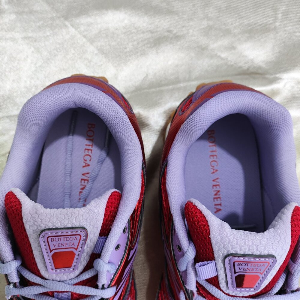 Bottega Veneta Red & Purple Mesh Sneakers View 3